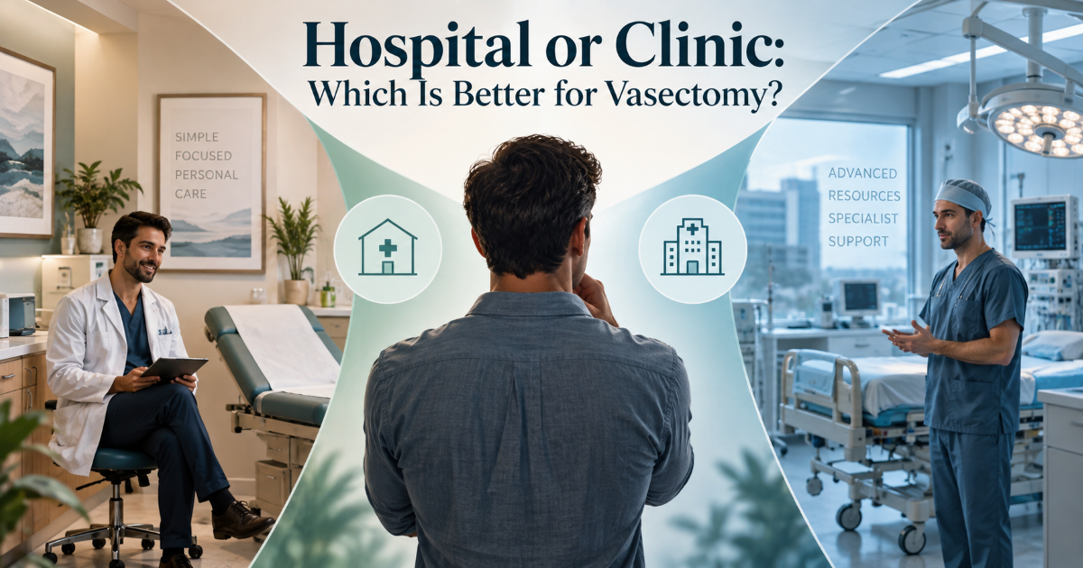 Hospital versus clinic comparison for vasectomy including safety doctor experience aftercare and follow-up semen testing